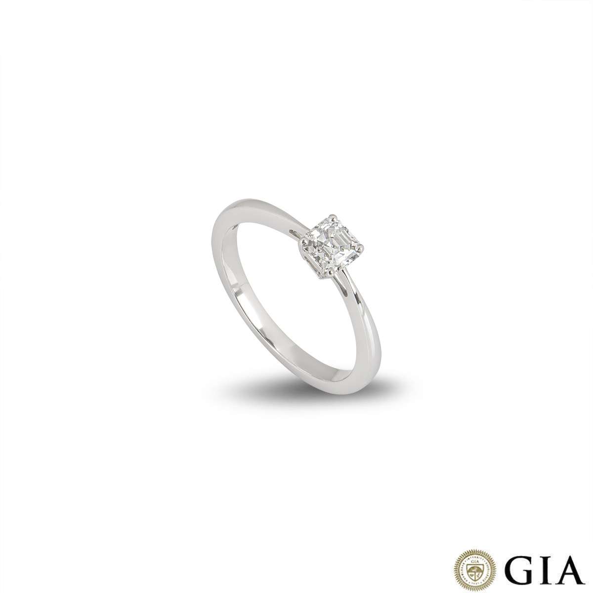 White Gold Asscher Cut Diamond Ring 0.50ct G/IF